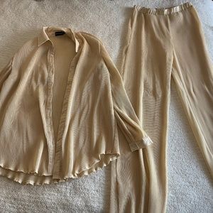 PLT cream button down set